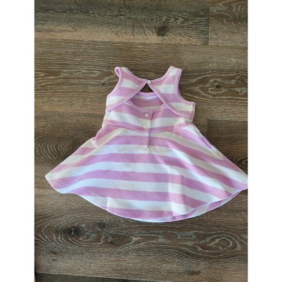Janie and Jack Baby Girl Purple Striped Dress 3-6 months NEW Back Peep Cutout #8 - Picture 2 of 5